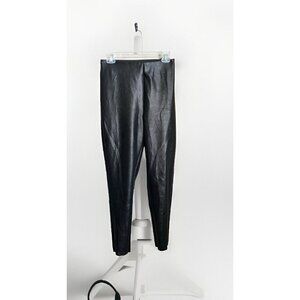 Tahari Faux Leather Black Snakeskin High Waisted Leggings Womens Size Large